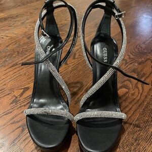 Guess Bedazzles Strap Patent Leather High Heels